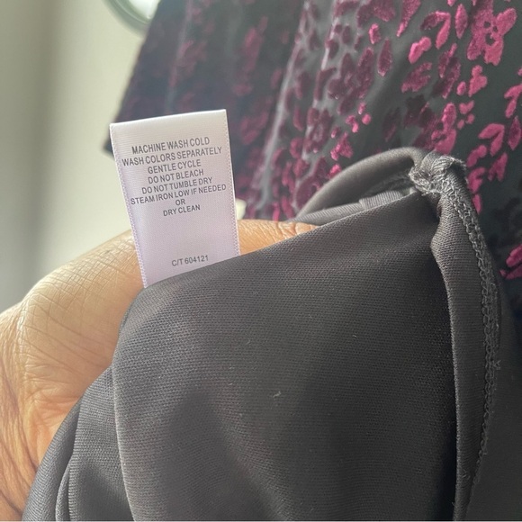 Taylor Smocked Sleeve Velvet Burnout Dress - Picture 10 of 10